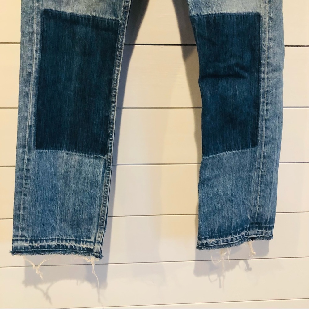 Rag & Bone Patchwork Distressed Cropped Jeans 25 - image 4